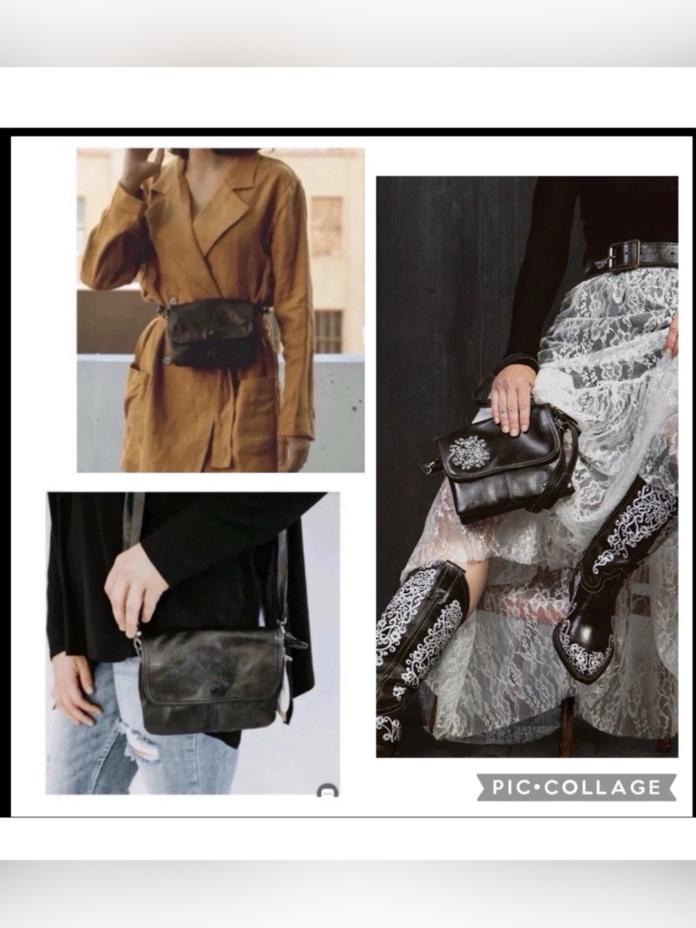 NWT Bed Stu Leather Ziggy Clutch Crossbody Belt Bag Black Rustic MSRP $210 - Picture 16 of 16